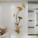 Golden Lilly Butterfly Acrylic Diy Wall Art
